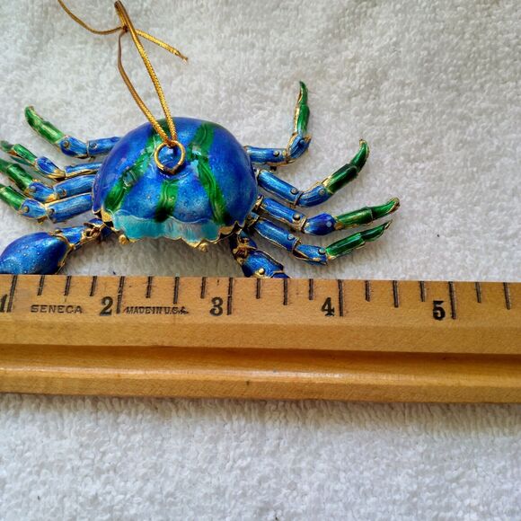 Cloisonne coastal crab ornament, Nautical Luxuries? not signed, 4 1/2" - Picture 7 of 7